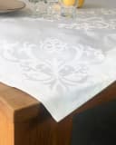 Libusch® Damast-Tischdecke Prinzipal Weiß Ornamentales Muster Jacquardgewebe Bild 3