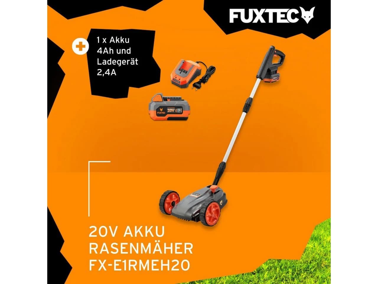 FUXTEC Akkurasenmäher FX-E1RMEH20-SET 22 cm Schnittbreite