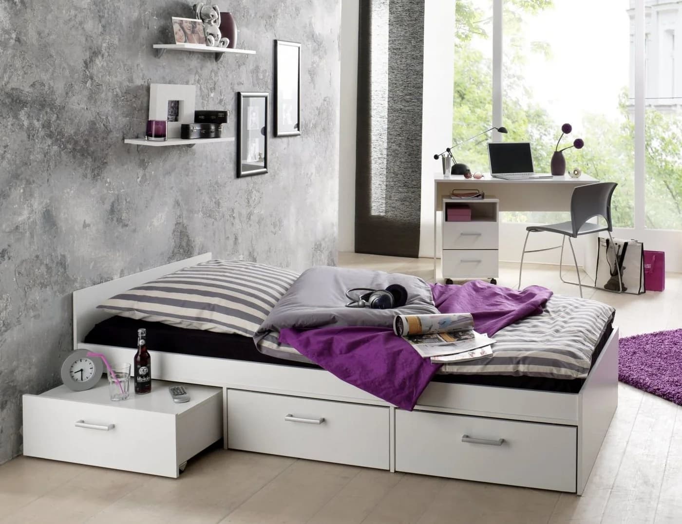 Storado Jugendzimmer-Set Berlin weiß matt 5-tlg.