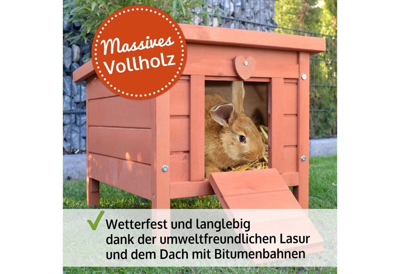Zooprinz Nagerhaus Mini Hasenhaus mit Klappdach Kiefernholz