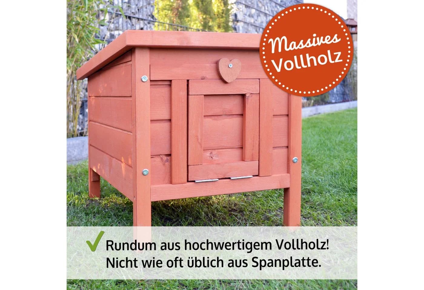 Zooprinz Nagerhaus Mini Hasenhaus mit Klappdach Kiefernholz - Bild 3