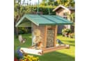 Zooprinz Vogelhaus Bird Kitchen mit Sitzstangen, Schutzdach, Seil für Wildvögel, Plexiglasscheiben, wetterfestes Vollholz Bild 2