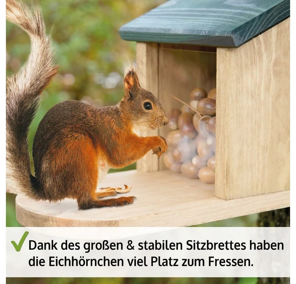 Zooprinz Eichhörnchenkobel Futterhaus mit Plexiglas Premium Vollholz - Bild 5