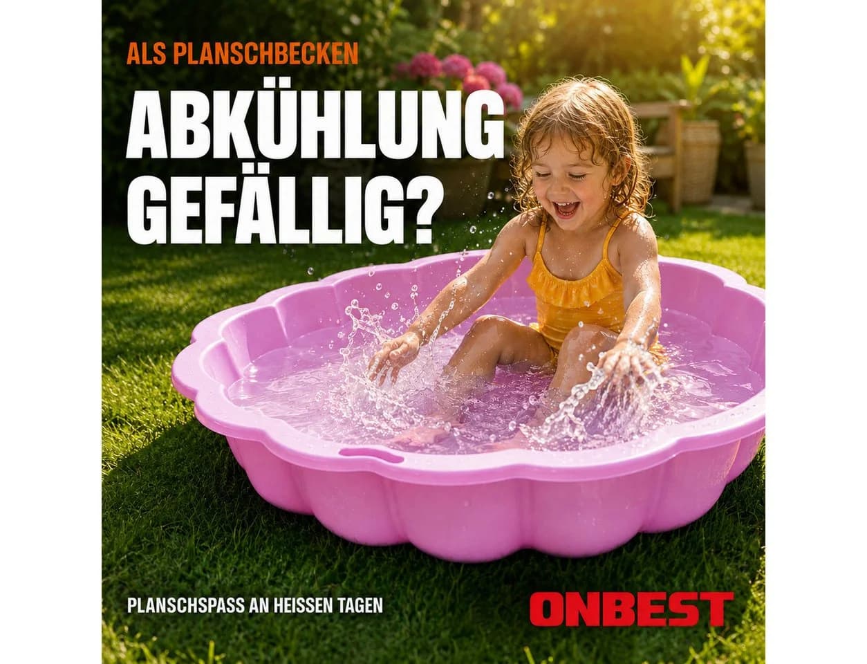 Onbest Sandkasten Muschel Rosa Abnehmbarer Deckel Hartplastik - Bild 3