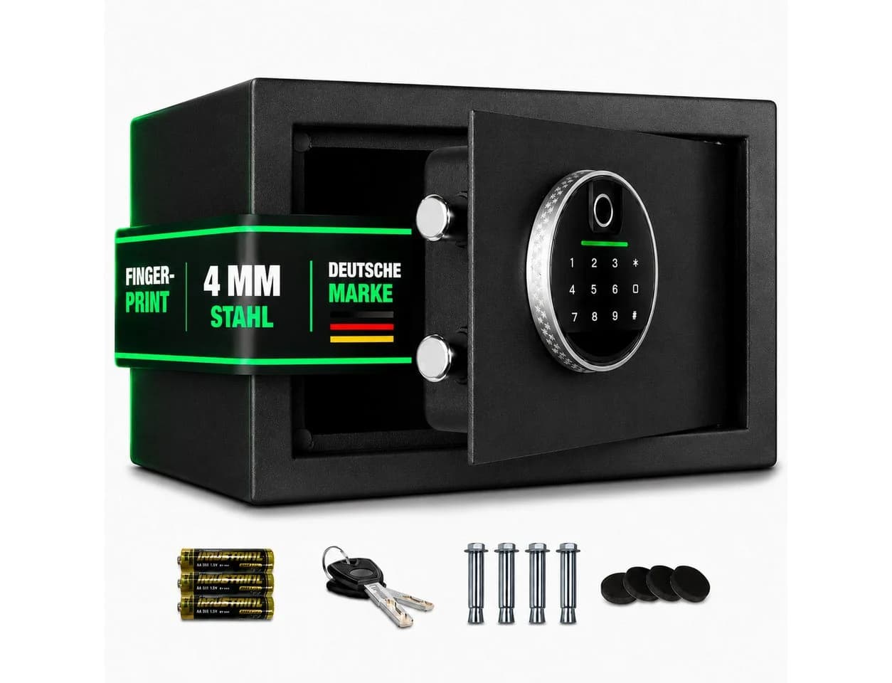 Onbest Möbeltresor mit Fingerabdruck-Sensor und Stahlkonstruktion - Bild 2