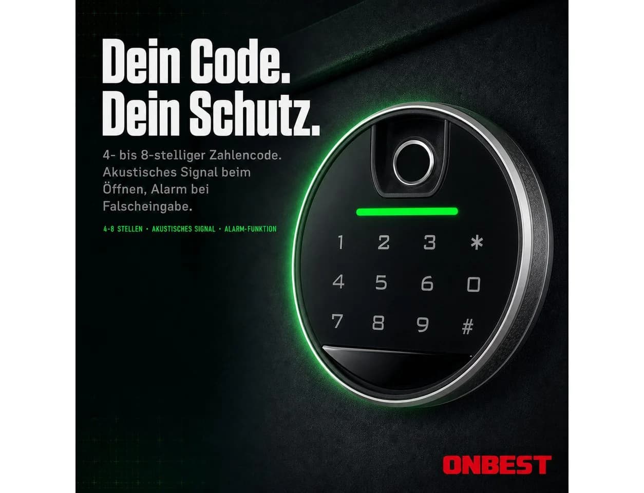Onbest Möbeltresor mit Fingerabdruck-Sensor und Stahlkonstruktion - Bild 4