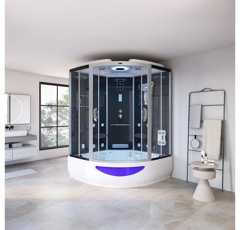 HOME DELUXE Dampfdusche EXCLUSIVE Weiß mit Whirlpool und Dampfsauna - Bild 2