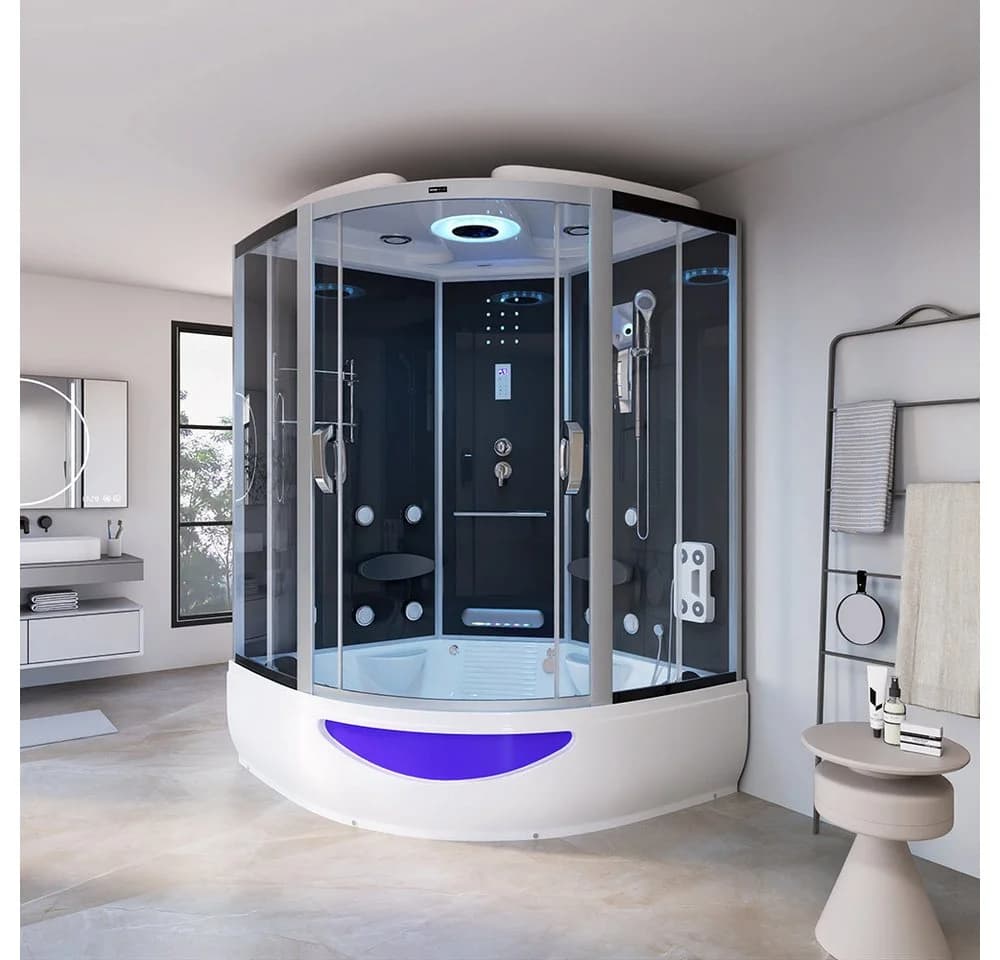 HOME DELUXE Dampfdusche EXCLUSIVE Weiß mit Whirlpool und Dampfsauna - Bild 4
