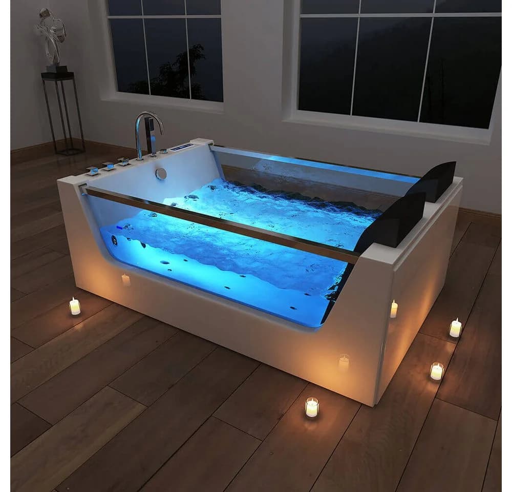 HOME DELUXE Whirlpool-Badewanne ATLANTIC XL Weiß mit LED - Bild 3