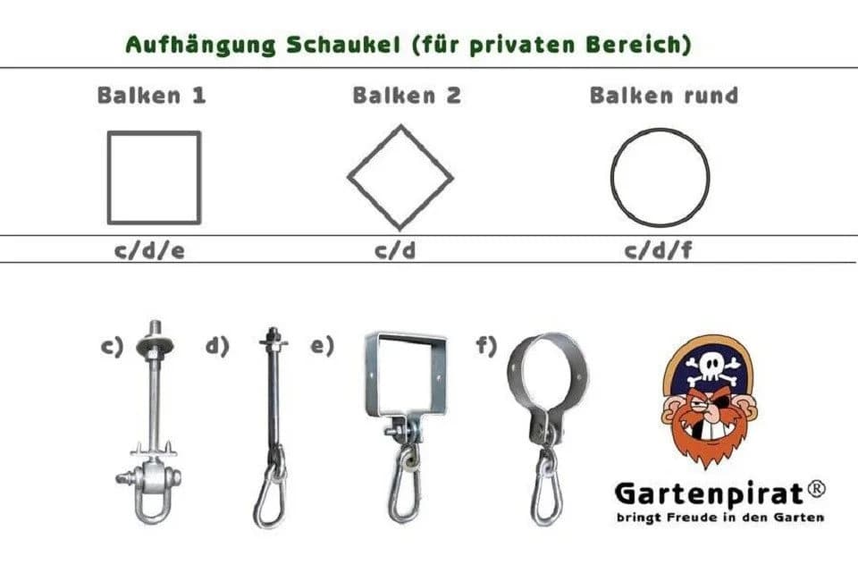 Gartenpirat Schaukelsitz Holz mit Seil wetterfest - Bild 4