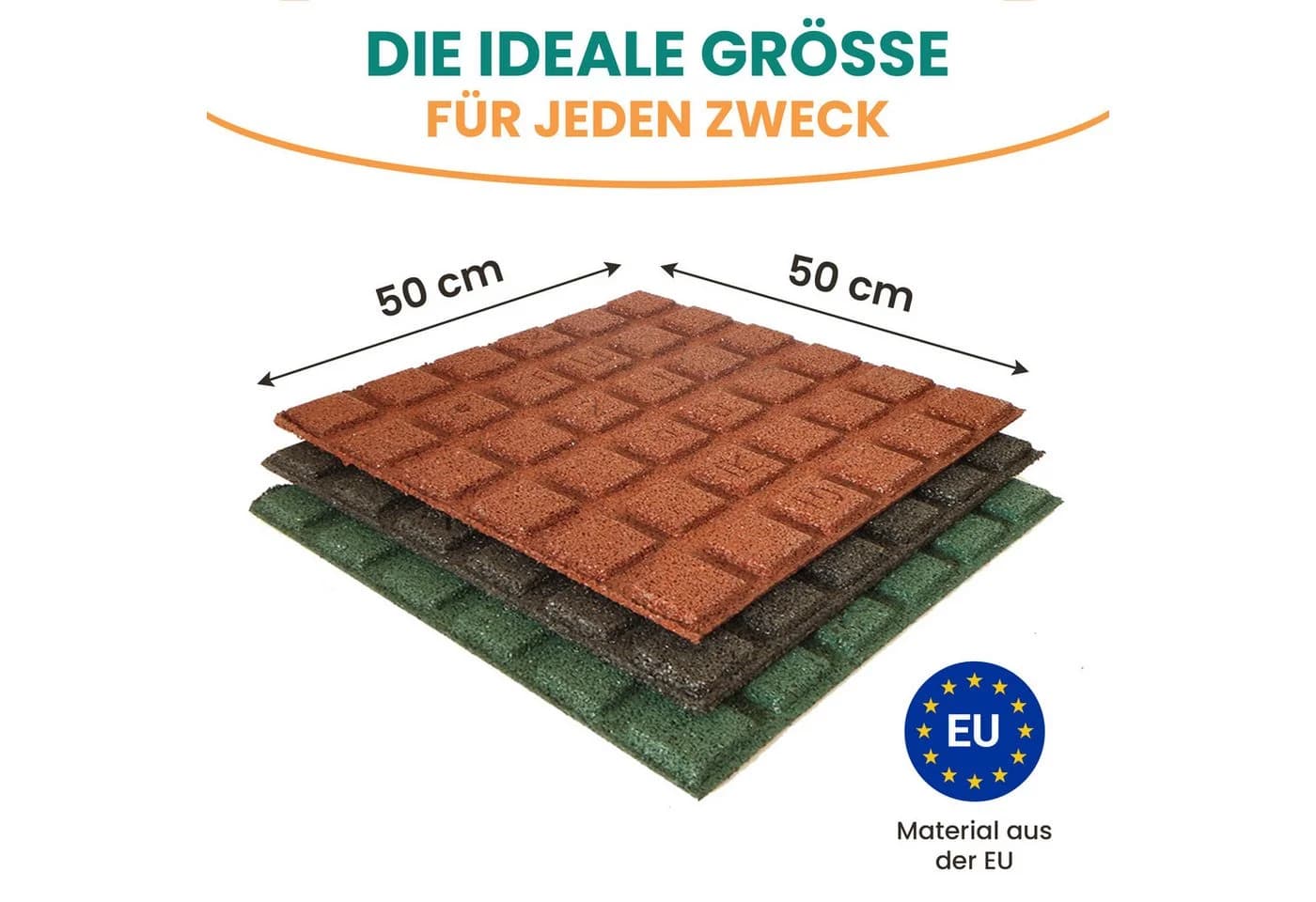 Gartenpirat Gummimatte Fallschutzmatte Rot 50x50 cm