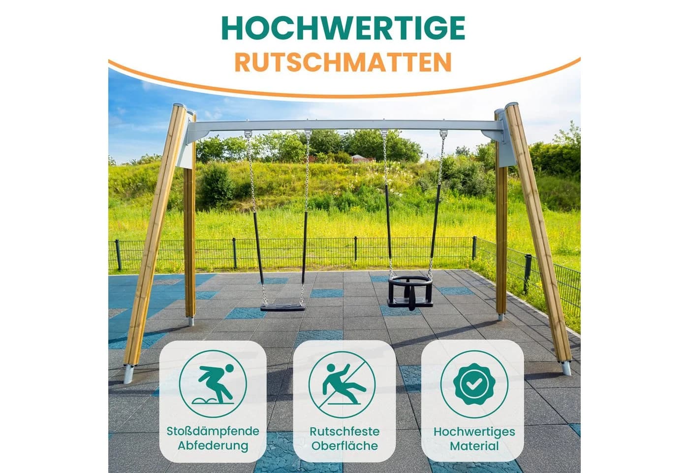 Gartenpirat Gummimatte Fallschutzmatte Rot 50x50 cm - Bild 3