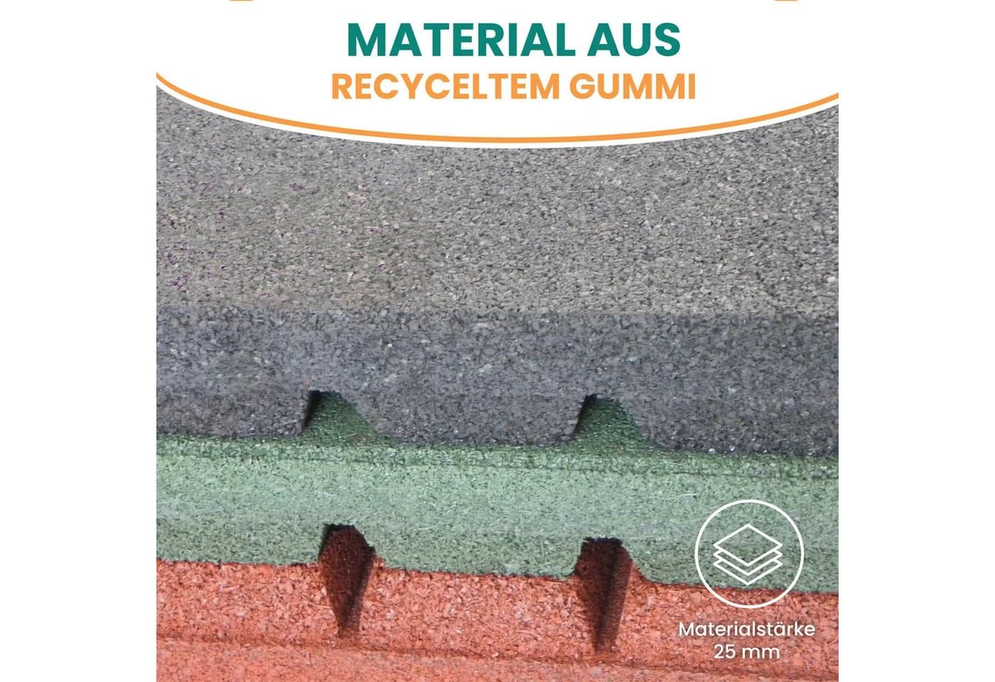 Gartenpirat Gummimatte Fallschutzmatte Rot 50x50 cm - Bild 5