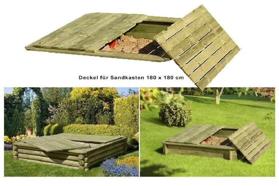 Gartenpirat Sandkastendeckel Holz 158x157 cm für 180x180 cm Sandkasten - Bild 3