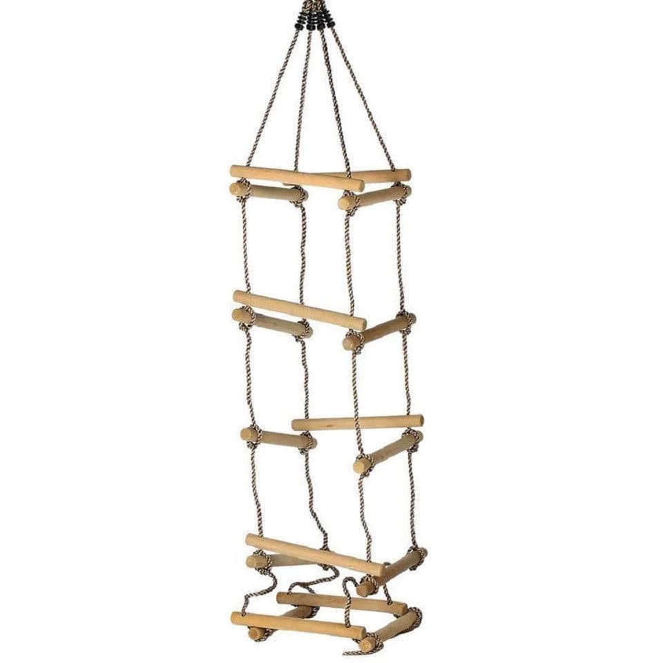 Gartenpirat Strickleiter mit 5 Ebenen 2 m mit Holzsprossen - Bild 2