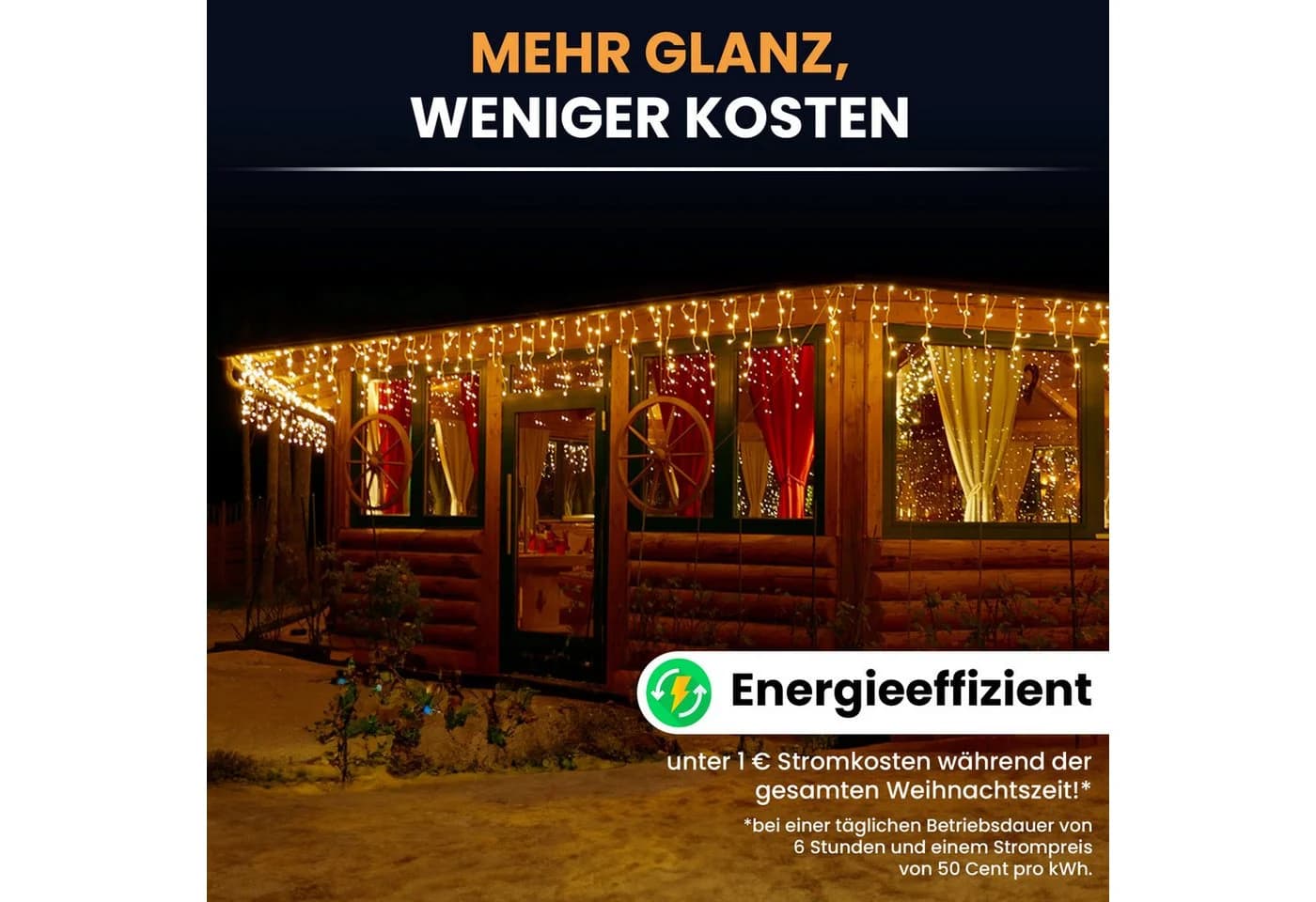 Gartenpirat LED-Lichterkette Eisregen mit Timer IP44 Weiss - Bild 3