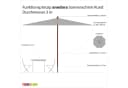anndora-sonnenschirm Sonnenschirm 3 Meter Rund Gartenschirm Höhe Verstellbar Bild 5