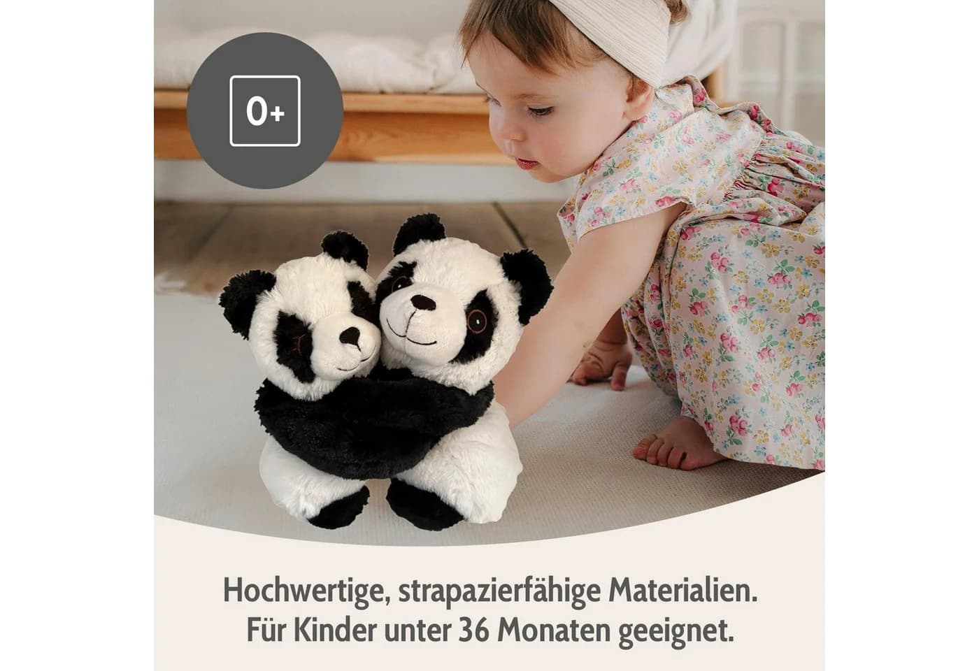 Habibi Plush Wärmekissen Panda Mama + Kind Schwarz/Weiß - Bild 4