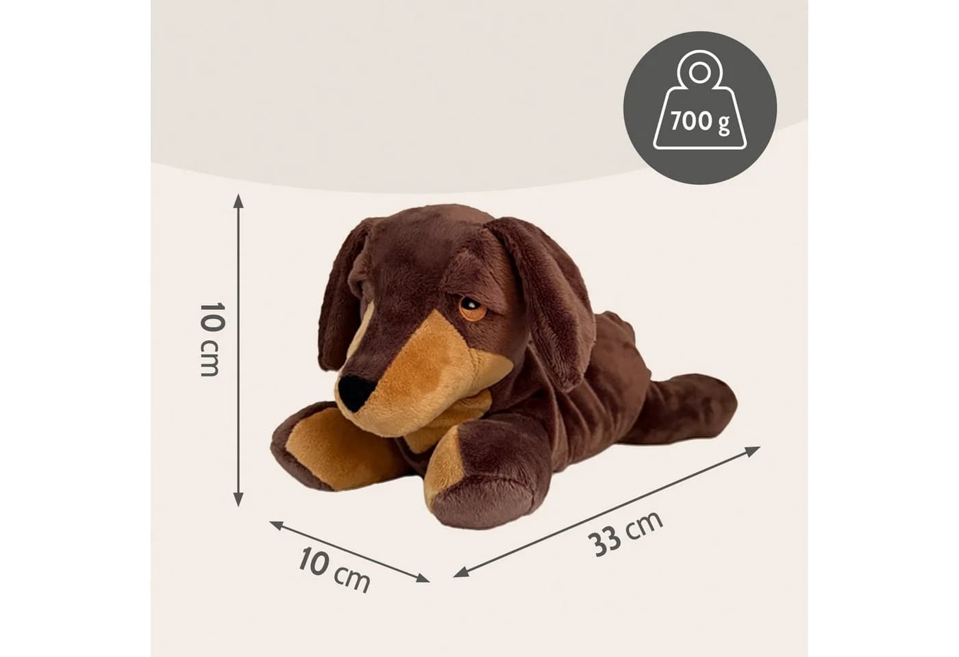 Habibi Plush Wärmekissen Stofftier Dackel Braun