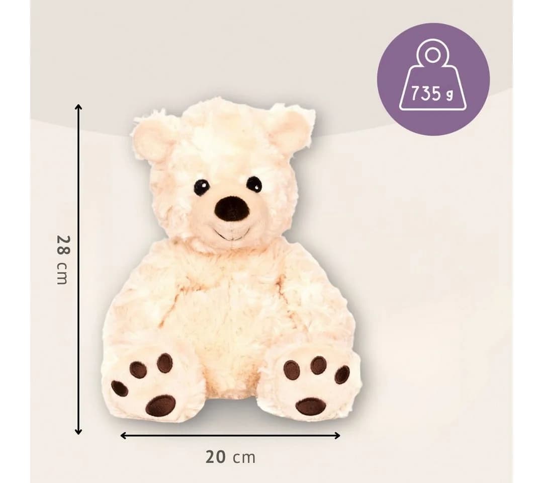 Habibi Plush Wärmekissen Bär sitzend creme Plüsch Hirsekorn