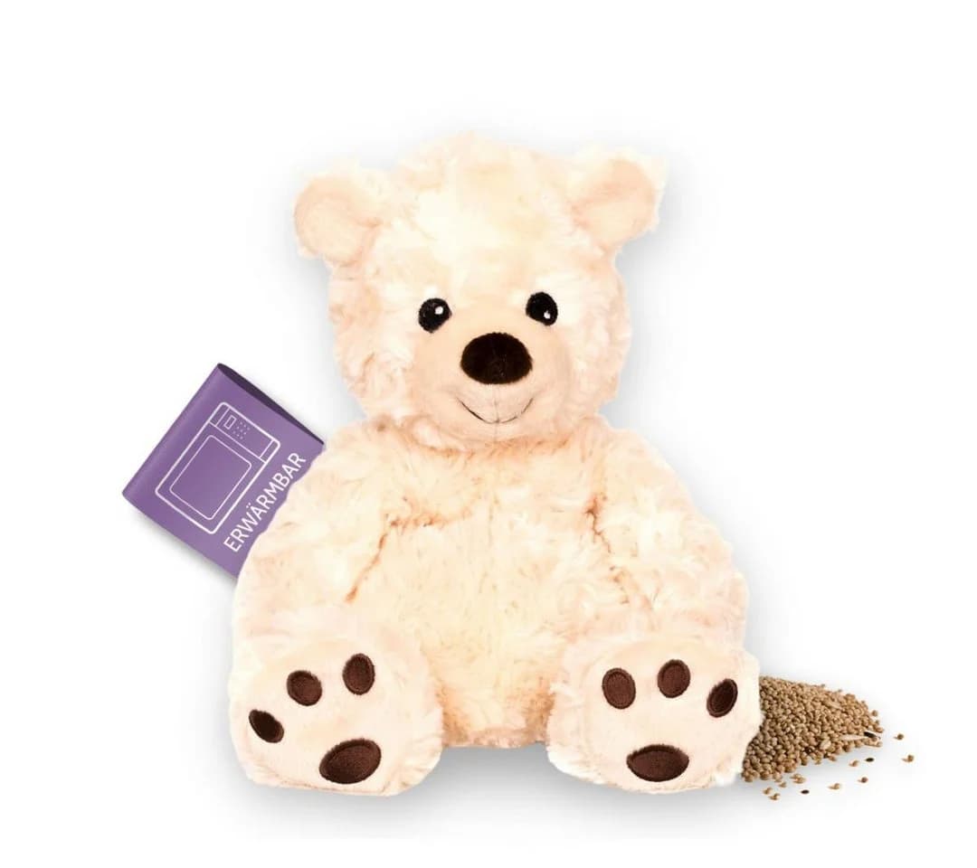 Habibi Plush Wärmekissen Bär sitzend creme Plüsch Hirsekorn - Bild 2
