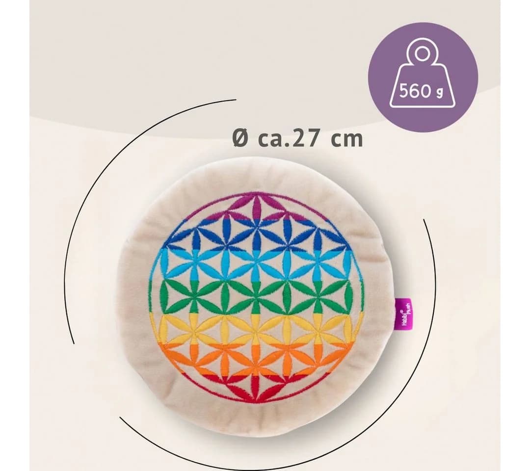 Habibi Plush Wärmekissen Körnerkissen Blume des Lebens bunt - Bild 4
