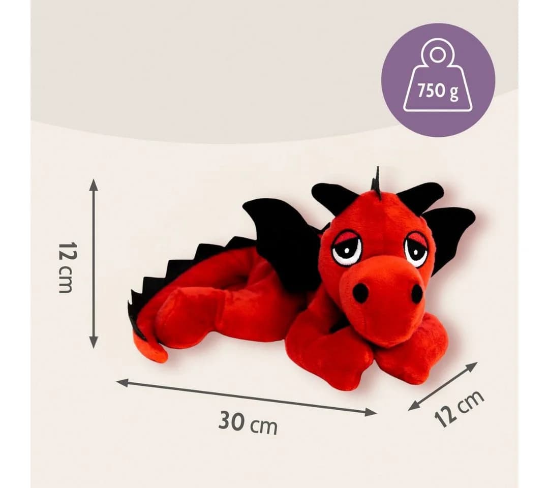 Habibi Plush Wärmekissen Glücksdrache rot