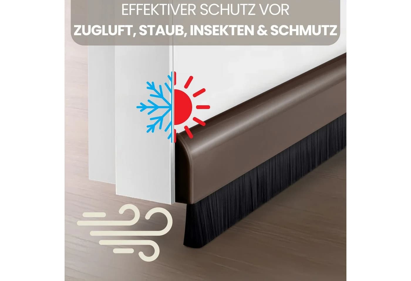 bonsport Türbodendichtung mit Bürste Aluminium Braun
