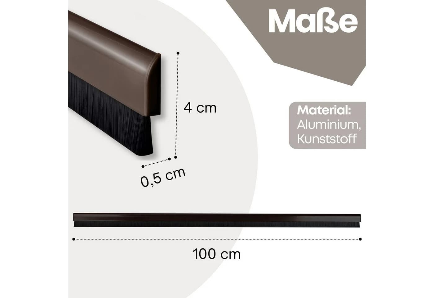 bonsport Türbodendichtung mit Bürste Aluminium Braun - Bild 3