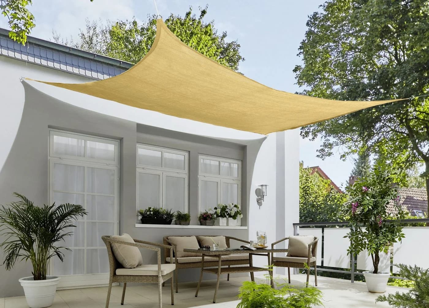 bonsport Sonnensegel Rechteck HDPE Sand