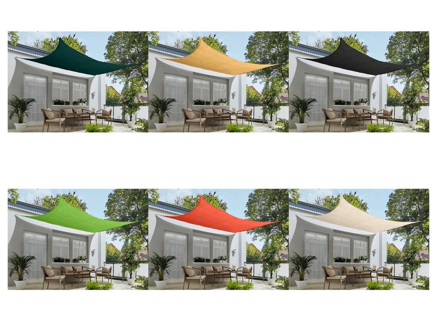 bonsport Sonnensegel Rechteck HDPE Sand - Bild 5