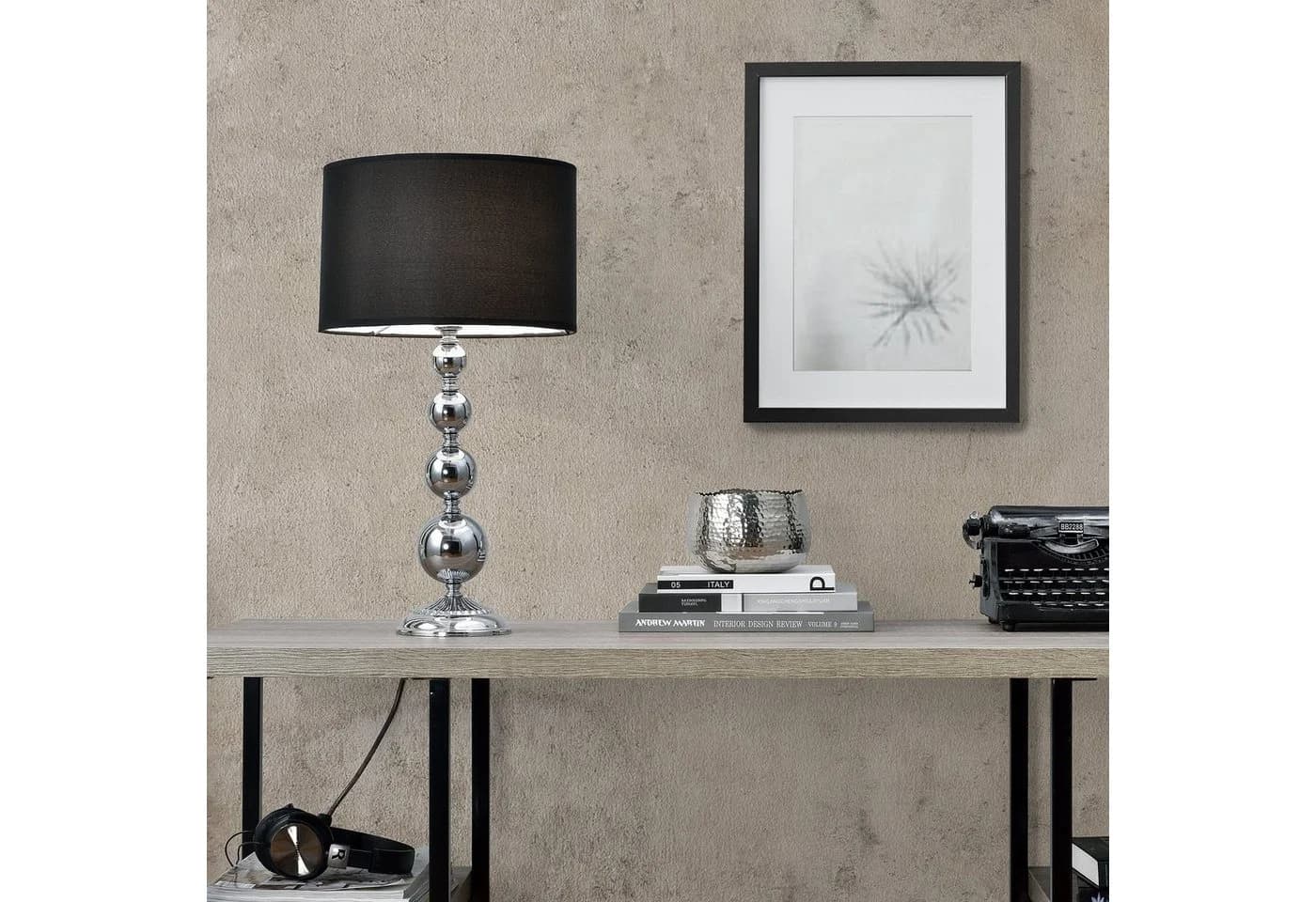 lux.pro Tischleuchte Helsingborg Schwarz Chrom Modern