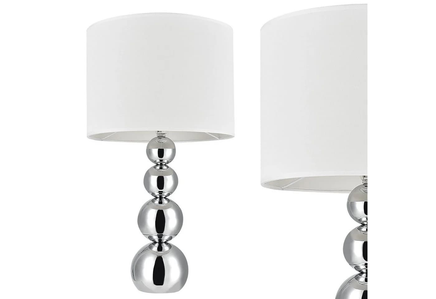 lux.pro Tischleuchte Snow Weiß Chrom E14