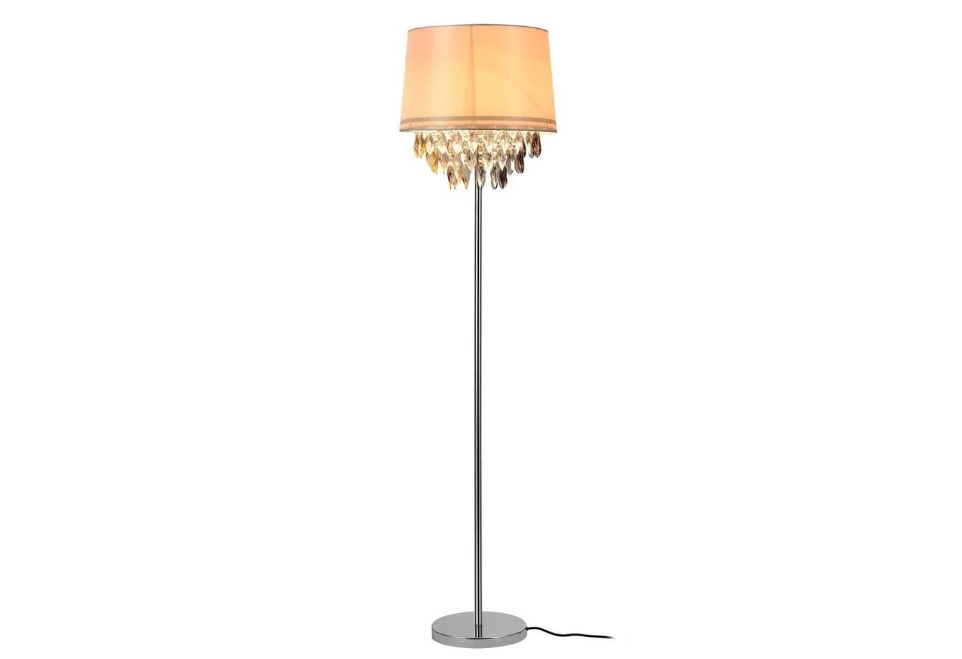 lux.pro Stehlampe Royality 1xE27 mit weißem Schirm und bunten Kunstkristallen - Bild 2