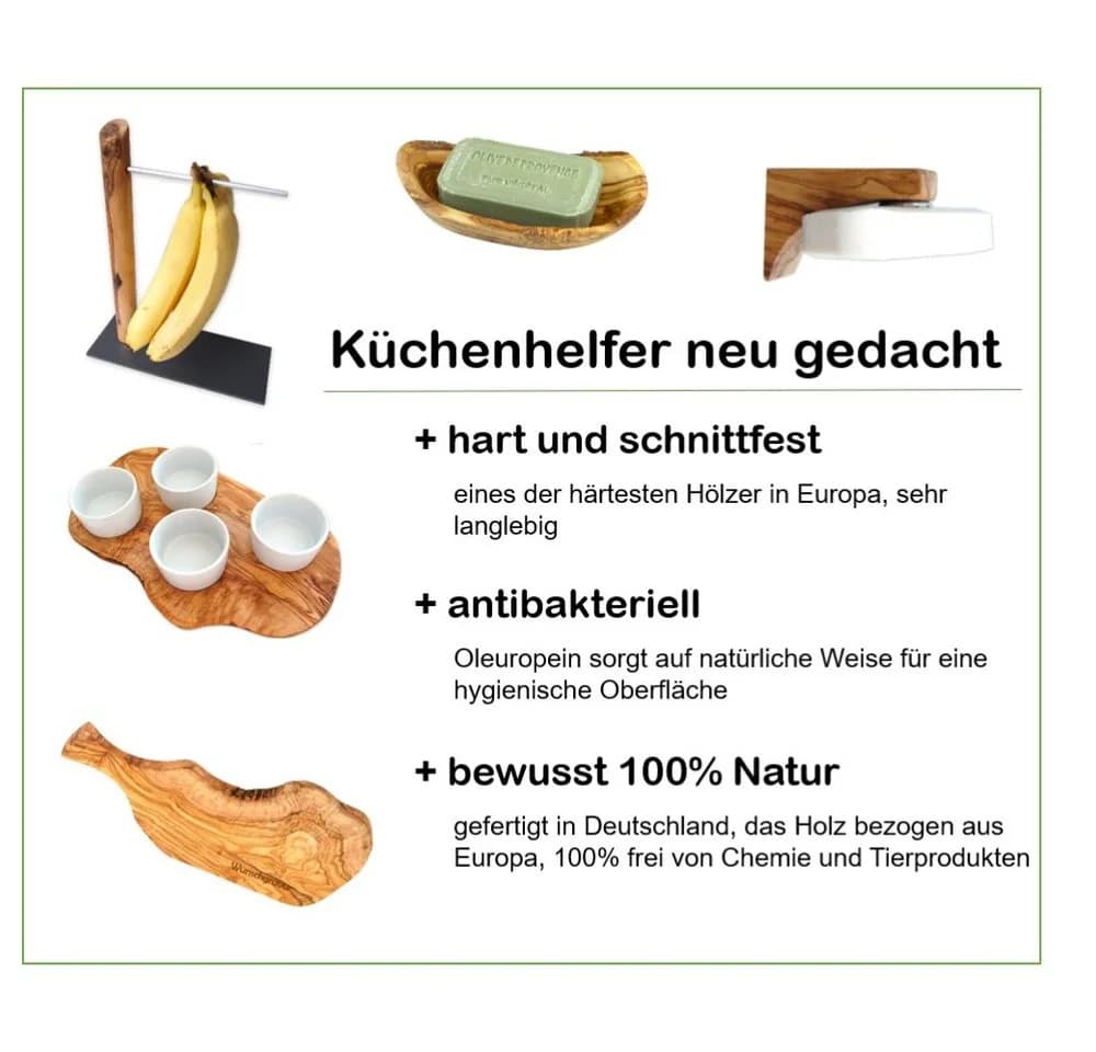 Olivenholz-erleben Pfannenwender mit Löchern aus Olivenholz
