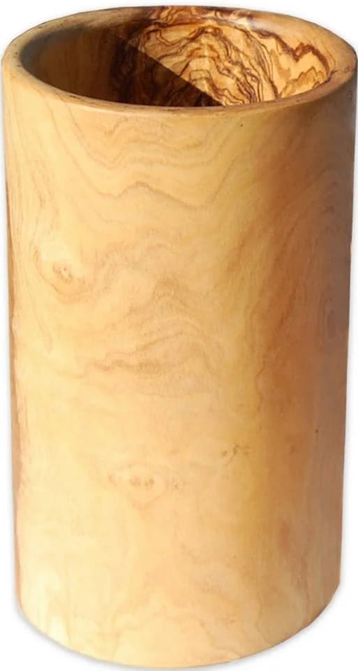 Kochbesteckhalter Olivenholz Massiv Natur Beige - Bild 2