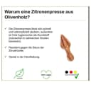 Olivenholz-erleben Zitronenpresse aus Olivenholz Braun Bild 3