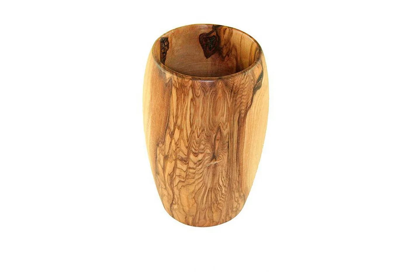 Zahnputzbecher aus Olivenholz, gemasert, 5,5cm x 8-10cm - Bild 2