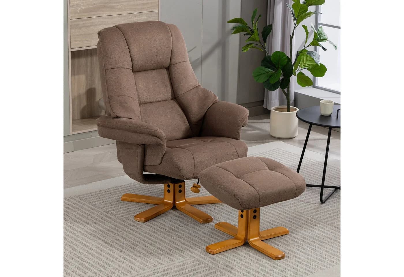 TV-Sessel DUO COLLECTION Bordeaux Braun mit Relaxfunktion 360 Grad drehbar - Bild 2