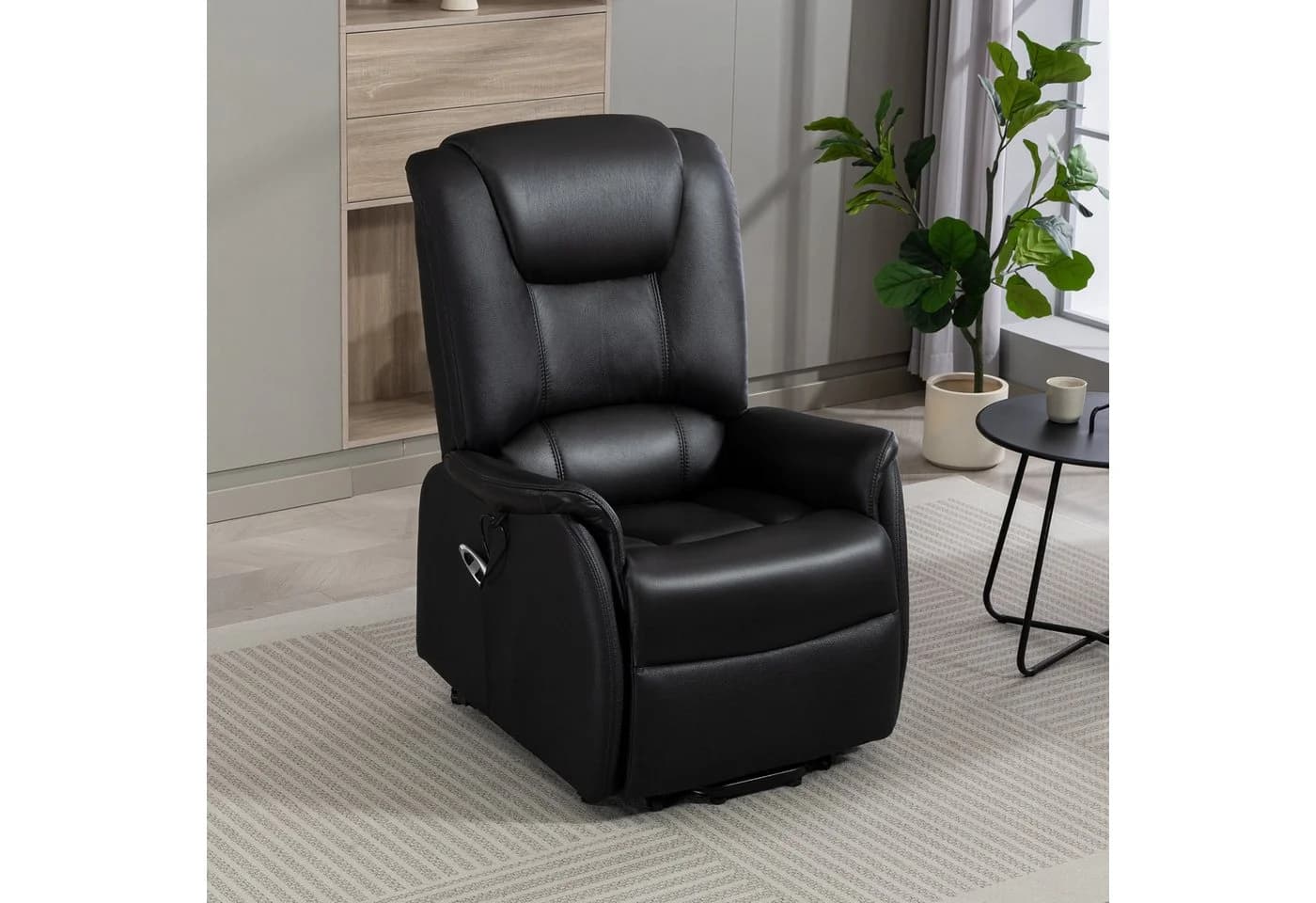 TV-Sessel DUO COLLECTION Messina XXL Schwarz mit Aufstehhilfe