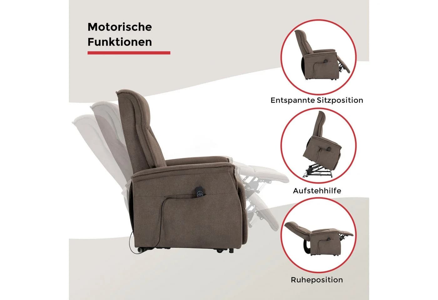 TV-Sessel DUO COLLECTION Aurora XXL Elektrisch Relaxbraun - Bild 4