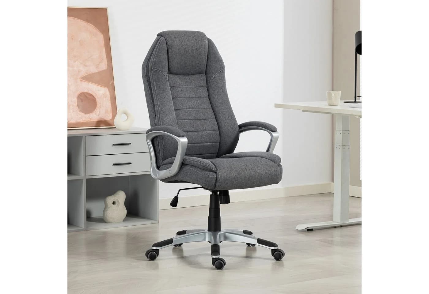 Chefsessel DUO COLLECTION Dirk Dunkelgrau Ergonomischer Bürostuhl mit Federkern