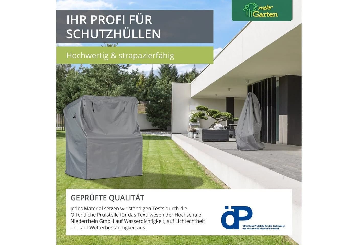 mehr Garten Sonnenschirm-Schutzhülle Premium Grau - Bild 5