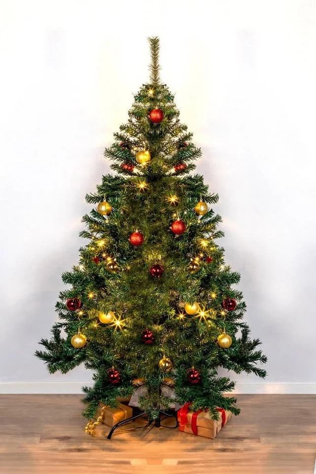 Spetebo Künstlicher Weihnachtsbaum 90 cm Grün mit Ständer