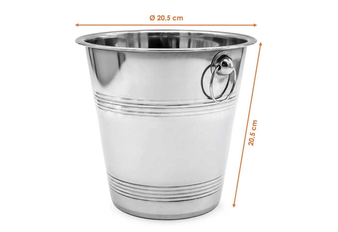 Spetebo Sektkühler Edelstahl Silber 20 cm