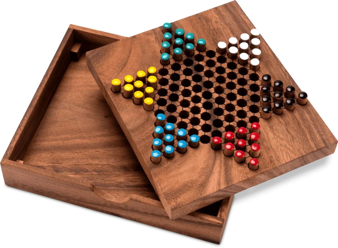 Logoplay Holzspiele Halma Gr. S Gesellschaftsspiel aus Holz 2-6 Spieler