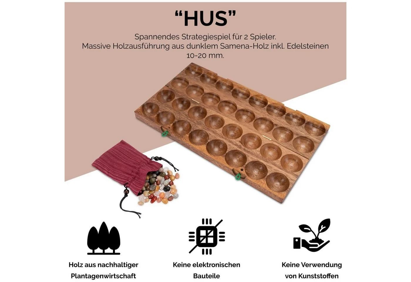 Logoplay Holzspiele Strategiespiel für 2 Spieler mit Edelsteinen - Bild 3