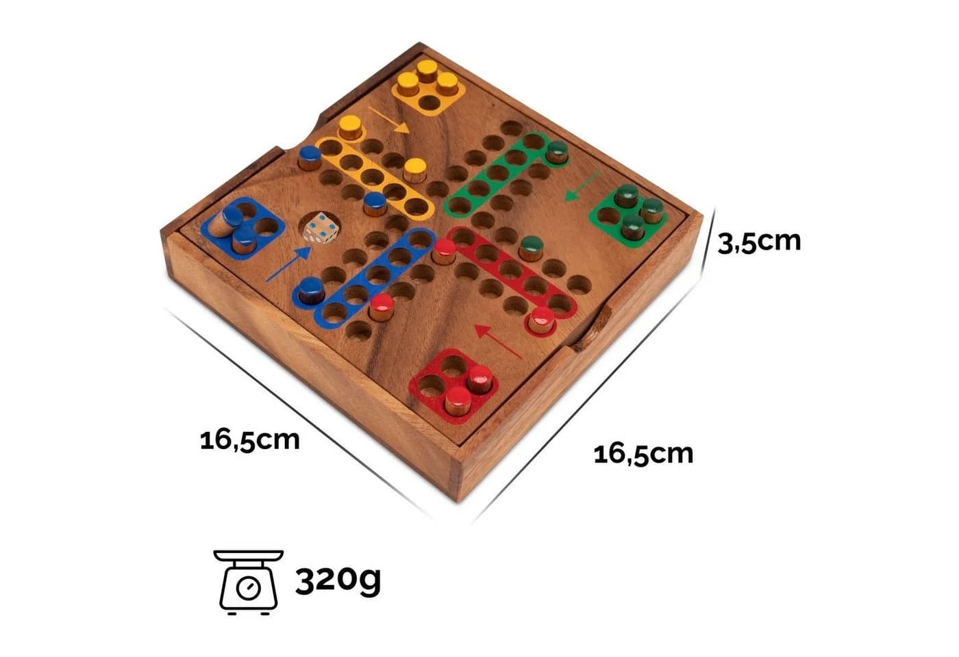 Logoplay LUDO M Holzspiel Kompakt Bunt für 2-4 Spieler - Bild 5