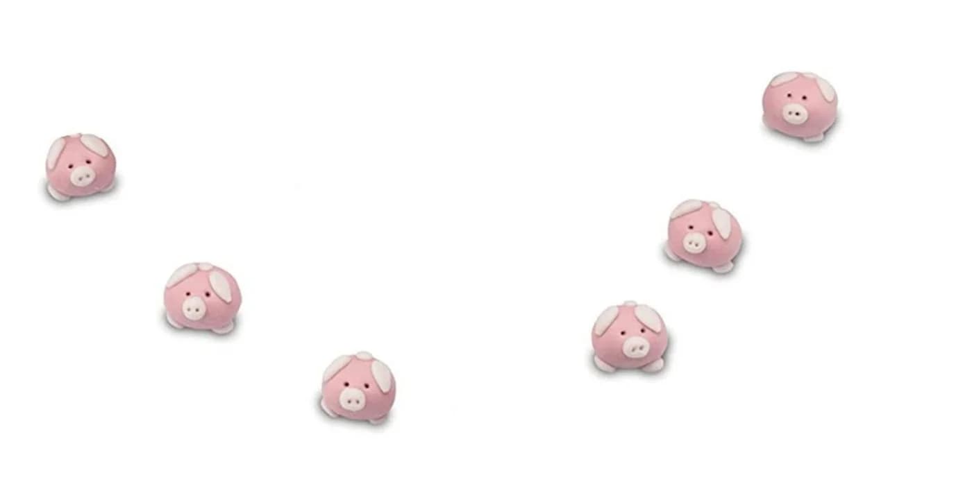 Logoplay Holzspiele Spielesammlung 6 Ersatzschweinchen für Funny Pigz Holzspielzeug