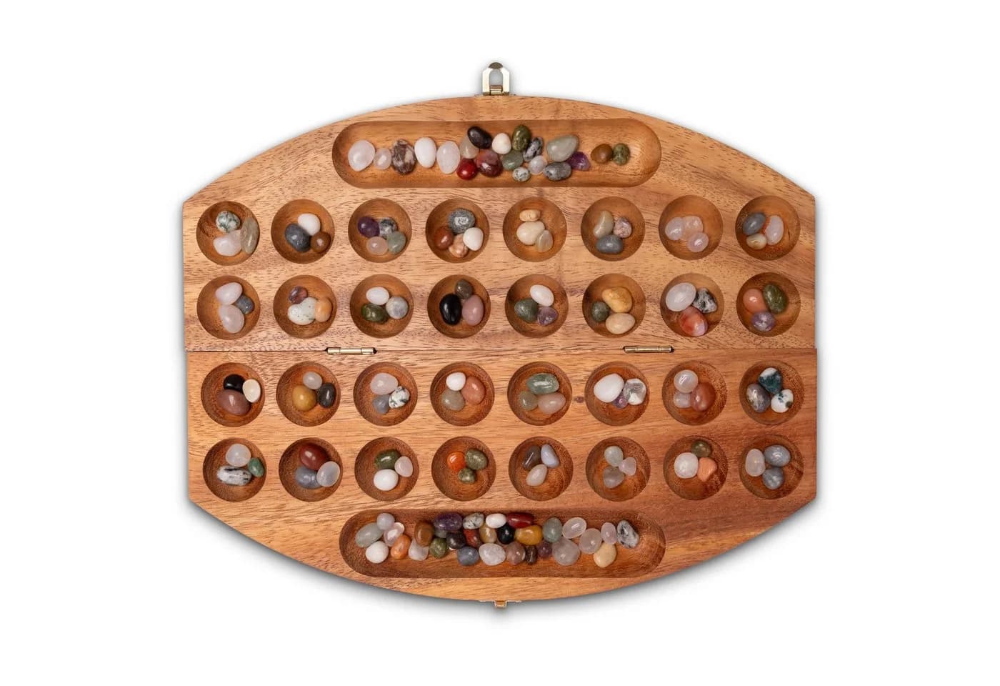 LOGOPLAY Bao Spiel oval Samena-Holz 75 Edelsteine Gold Metallverschluss - Bild 4